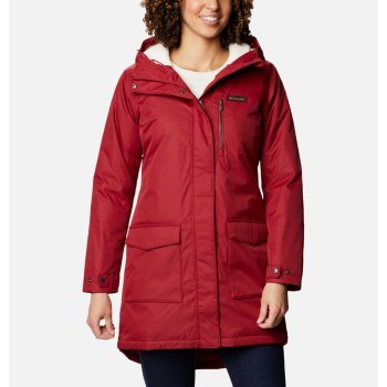 Columbia Mountain City Long, Chamarras Rojos Para Mujer | 975832-PIY